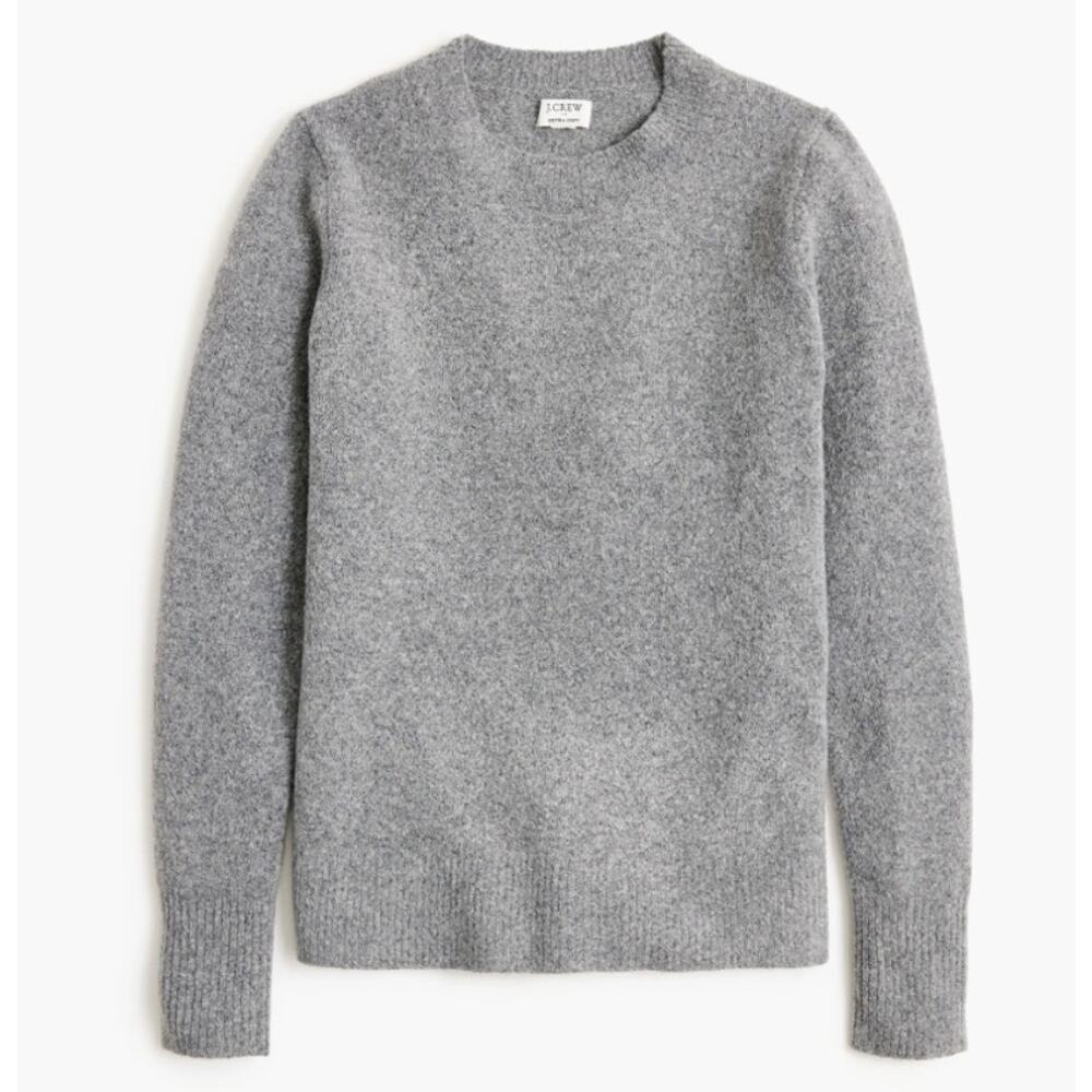 J.Crew Crewneck Sweater Sz XL Gray Pullover Extra-Soft Yarn Ribbed Trim Stretch